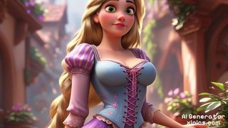 Рапунцель в этом жарком AI-порно раздевается по полной, R34 хентай Disney!